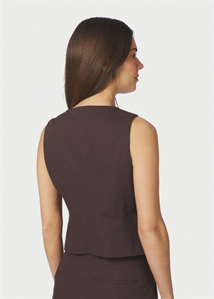 Yula linen waistcoat Dark Brown Neo Noir 